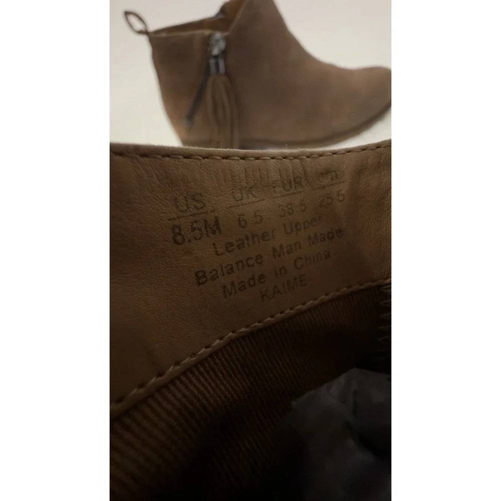 Franco Sarto Kaime Brown Leather Tassel Ankle Boots Womens 8.5M